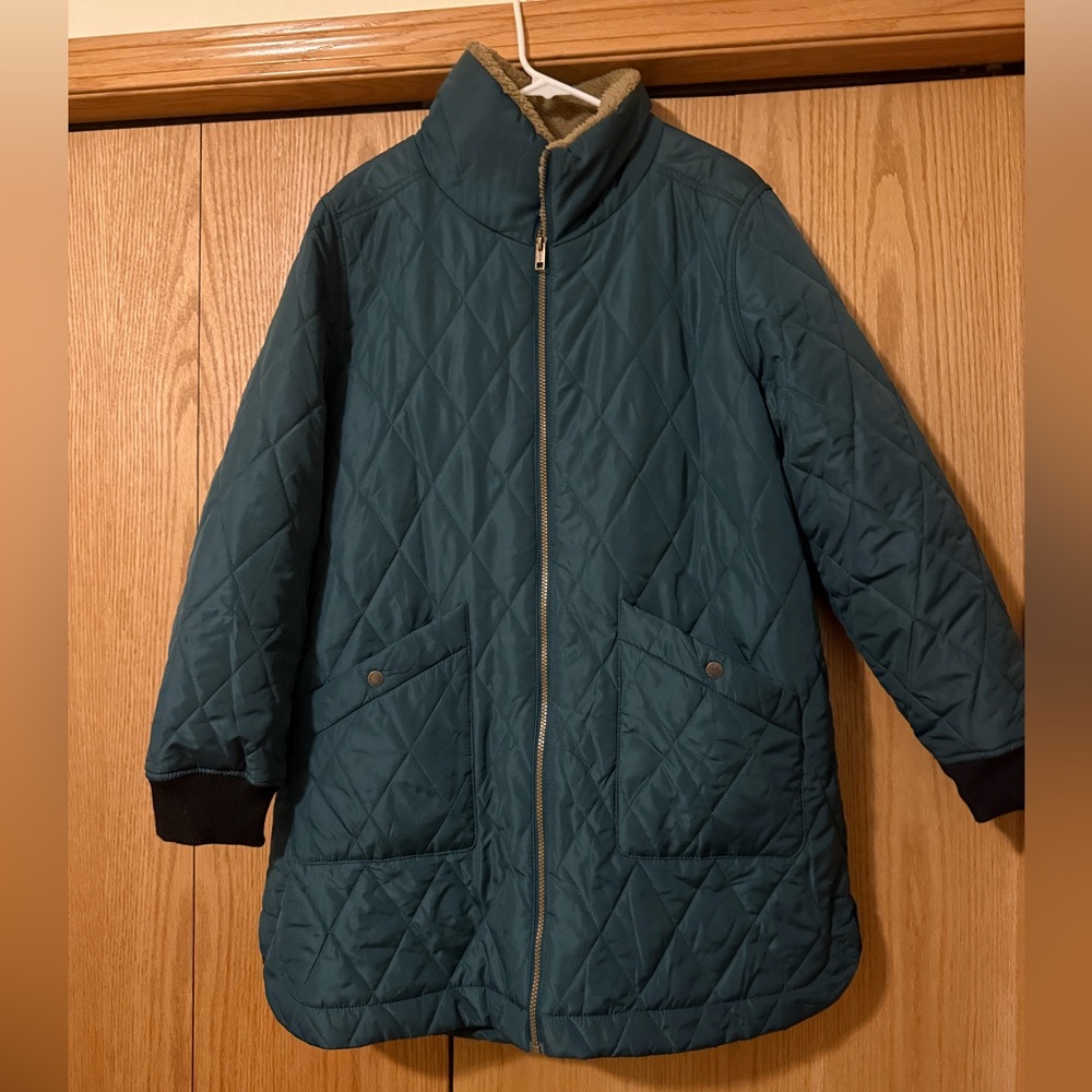 Weatherproof‎ Vintage green quilted Sherpa lined Jacket